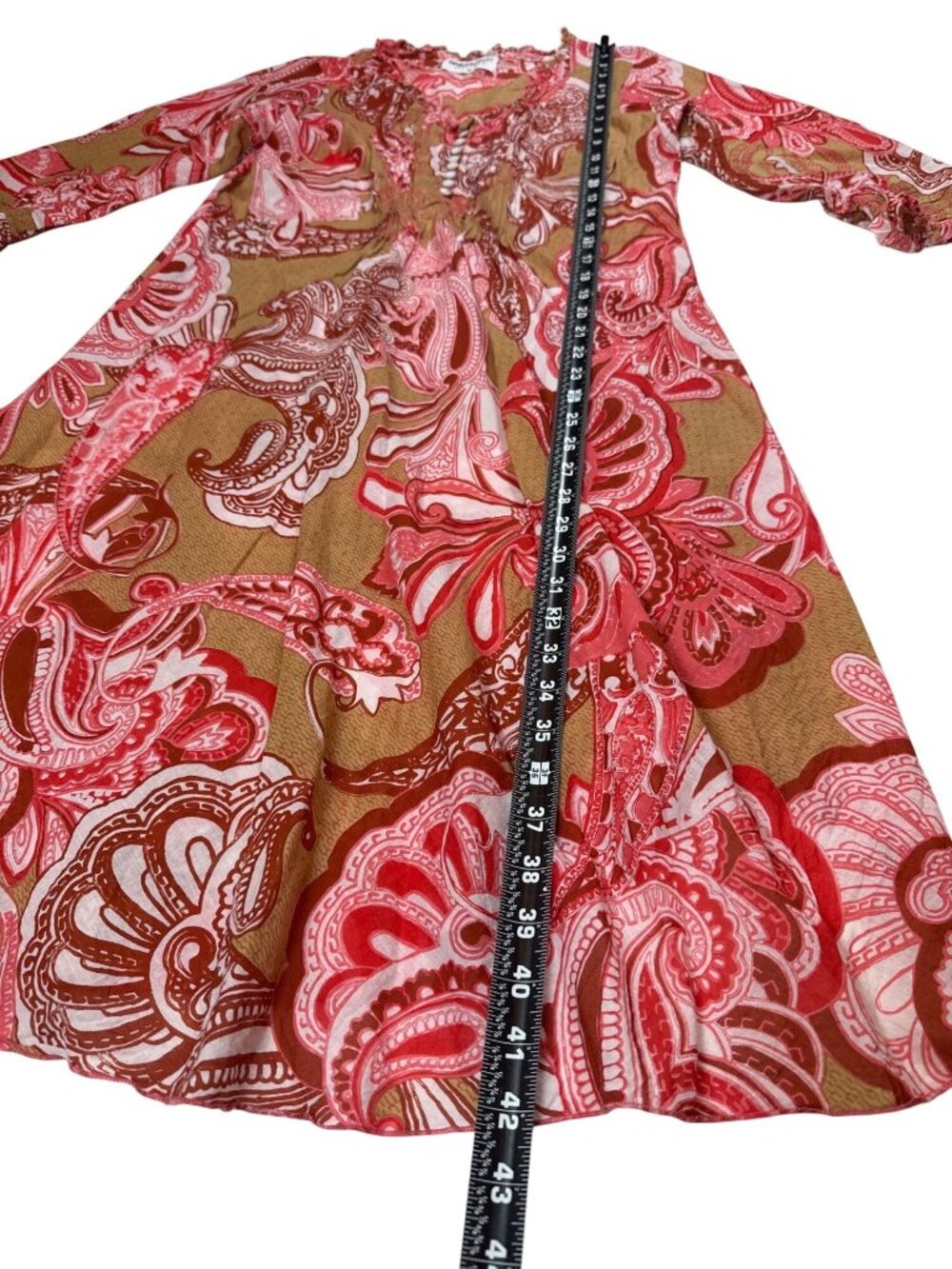 One Season amalfi long poppy medium midi dress in terracotta (OO661) - Picture 7 of 10